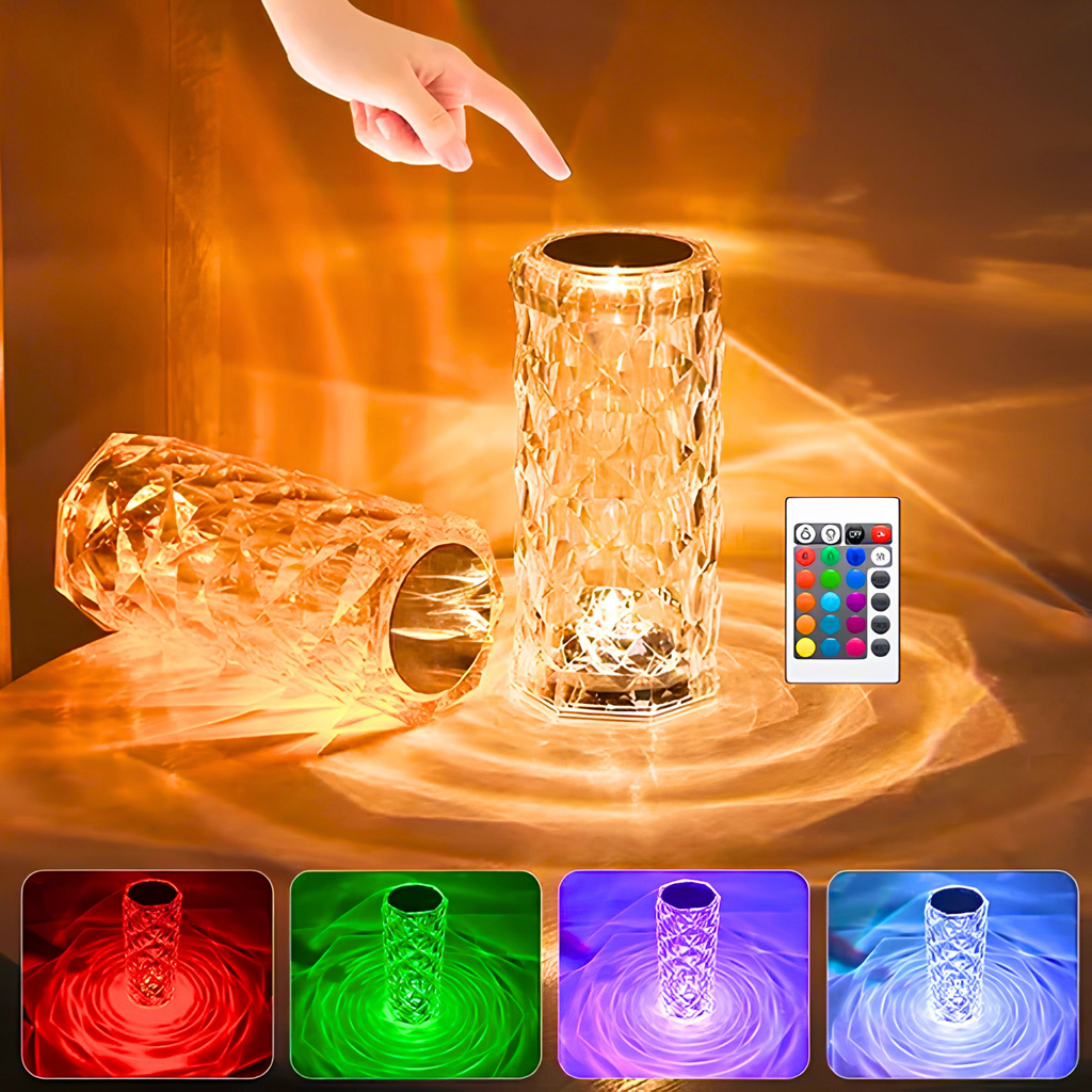 16 Color Crystal Diamond Table Lamp With Remote Control
