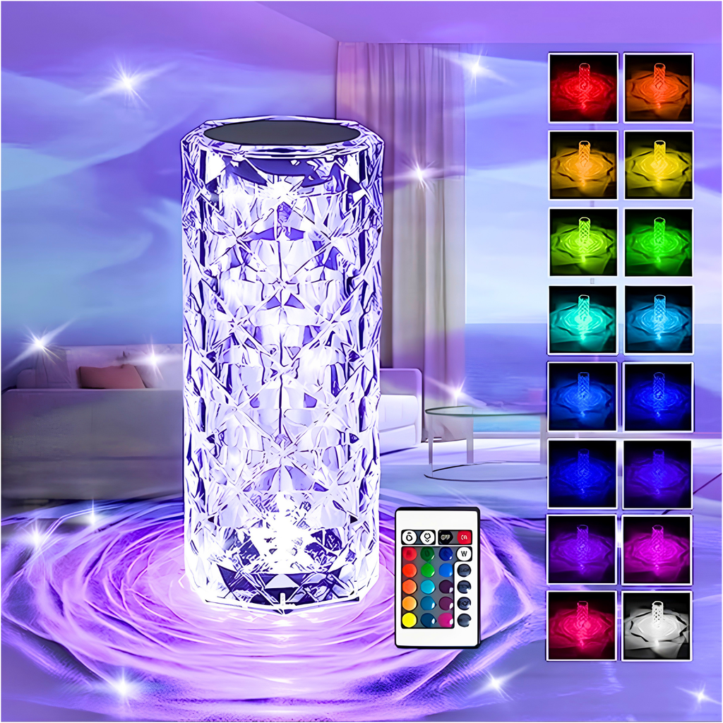 16 Color Crystal Diamond Table Lamp With Remote Control