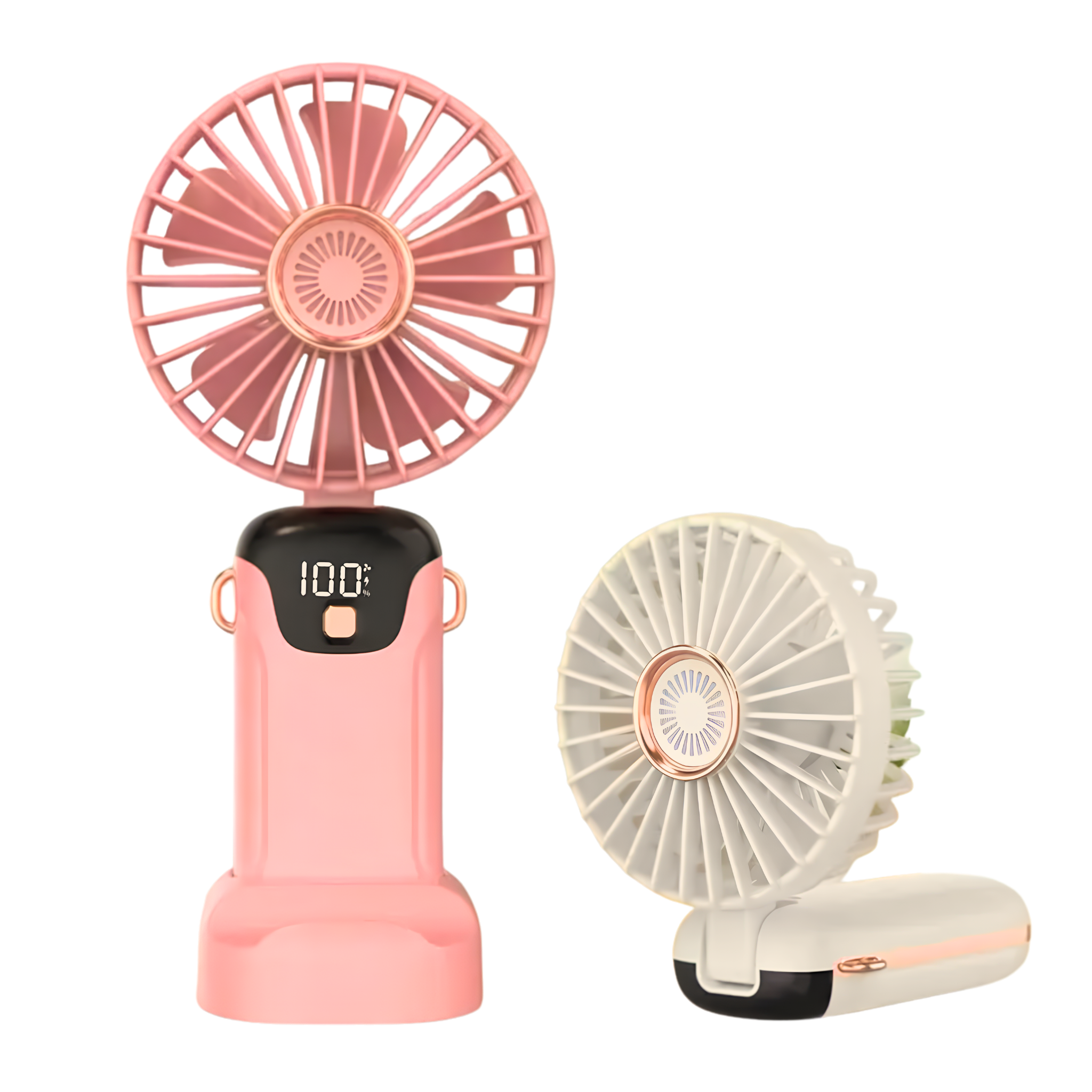 5-Speed Rechargeable Hand Fan with LED Display  Portable USB Digital Handy Fan for Kids, School & Office