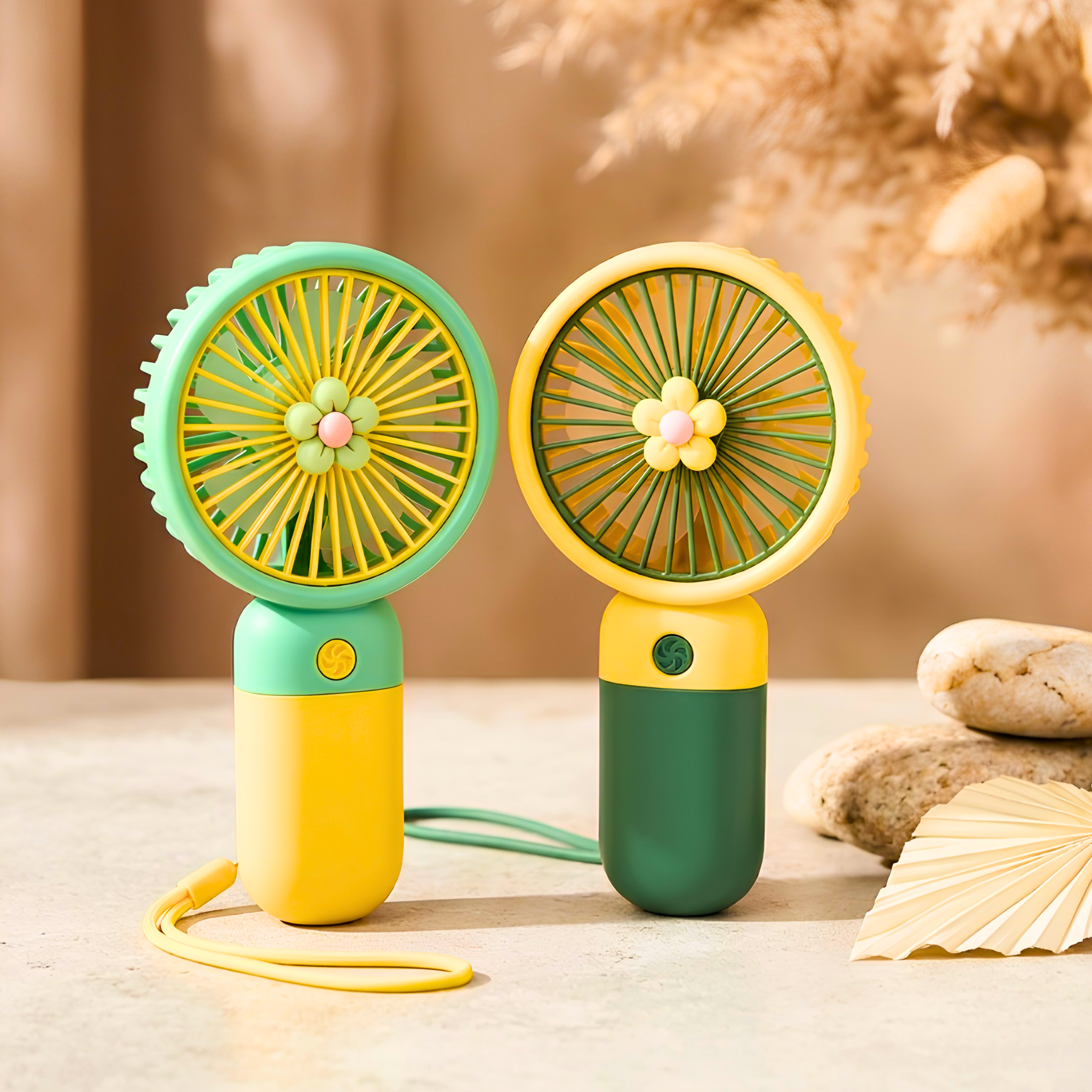 3-Speed Rechargeable Mini Hand Fan with Stand | Portable USB Handheld Cooling Fan for Kids, School Students & Office Desk