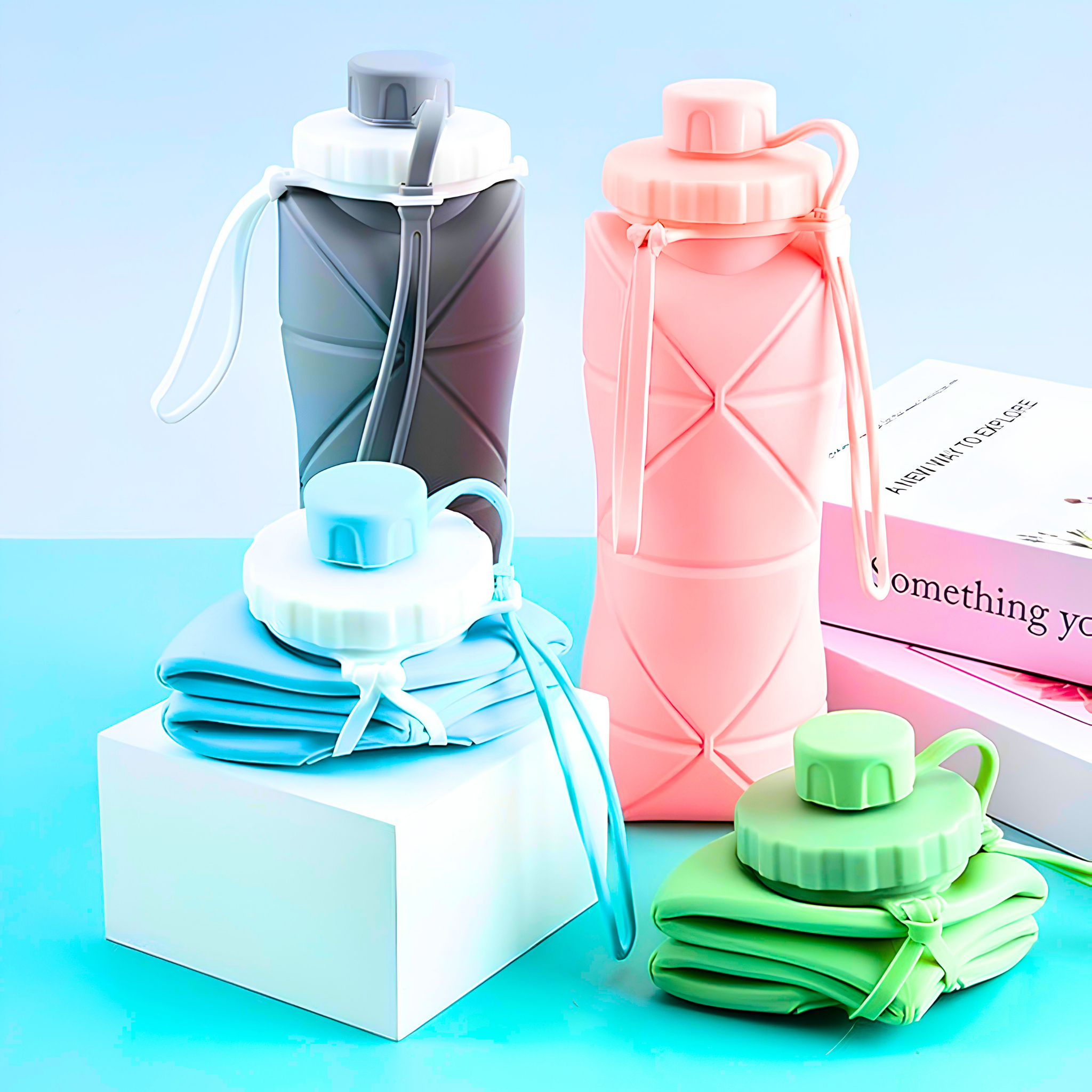 600ml Collapsible Silicon Travel Bottle - Portable & Foldable