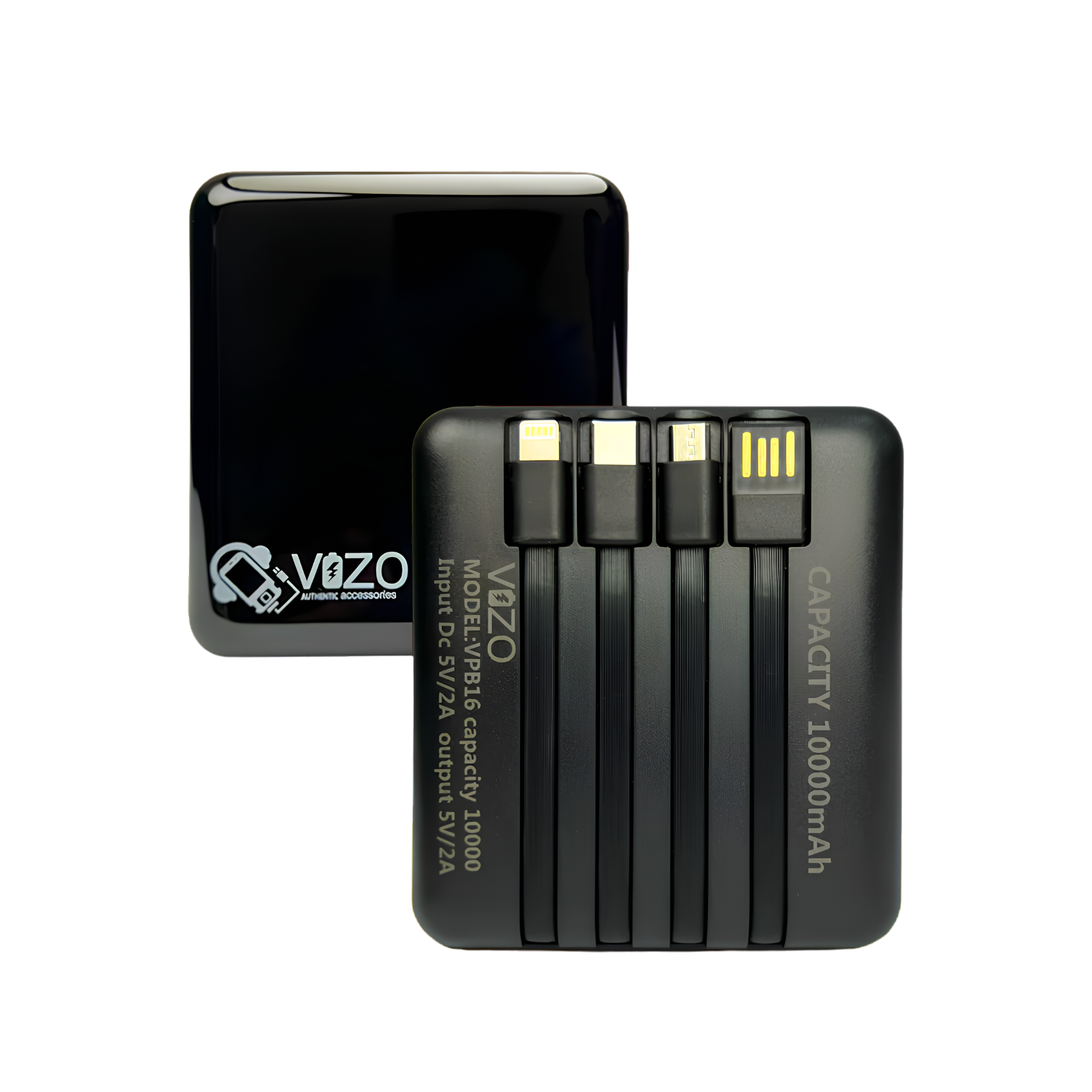 Vizo VPB16 10,000mAh Compact Power Bank | Slim Portable Charger for Android
