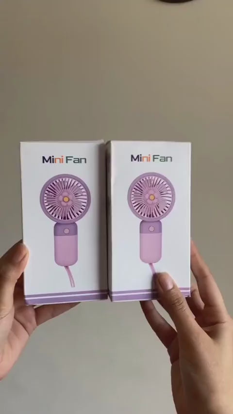 3-Speed Rechargeable Mini Hand Fan with Stand | Portable USB Handheld Cooling Fan for Kids, School Students & Office Desk
