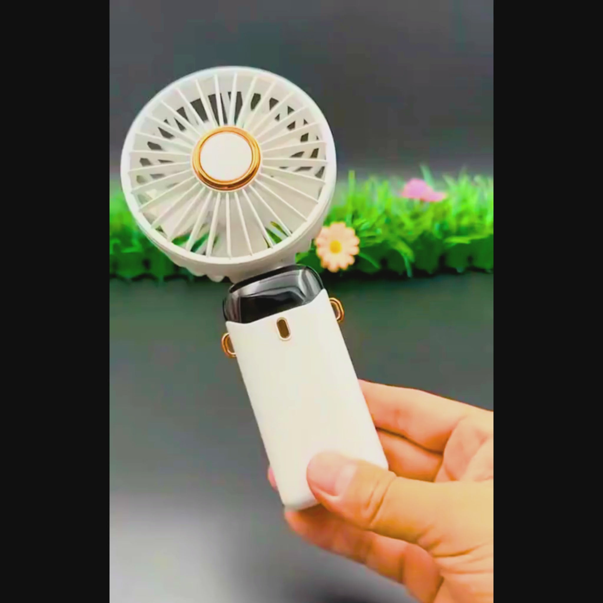 5-Speed Rechargeable Hand Fan with LED Display  Portable USB Digital Handy Fan for Kids, School & Office